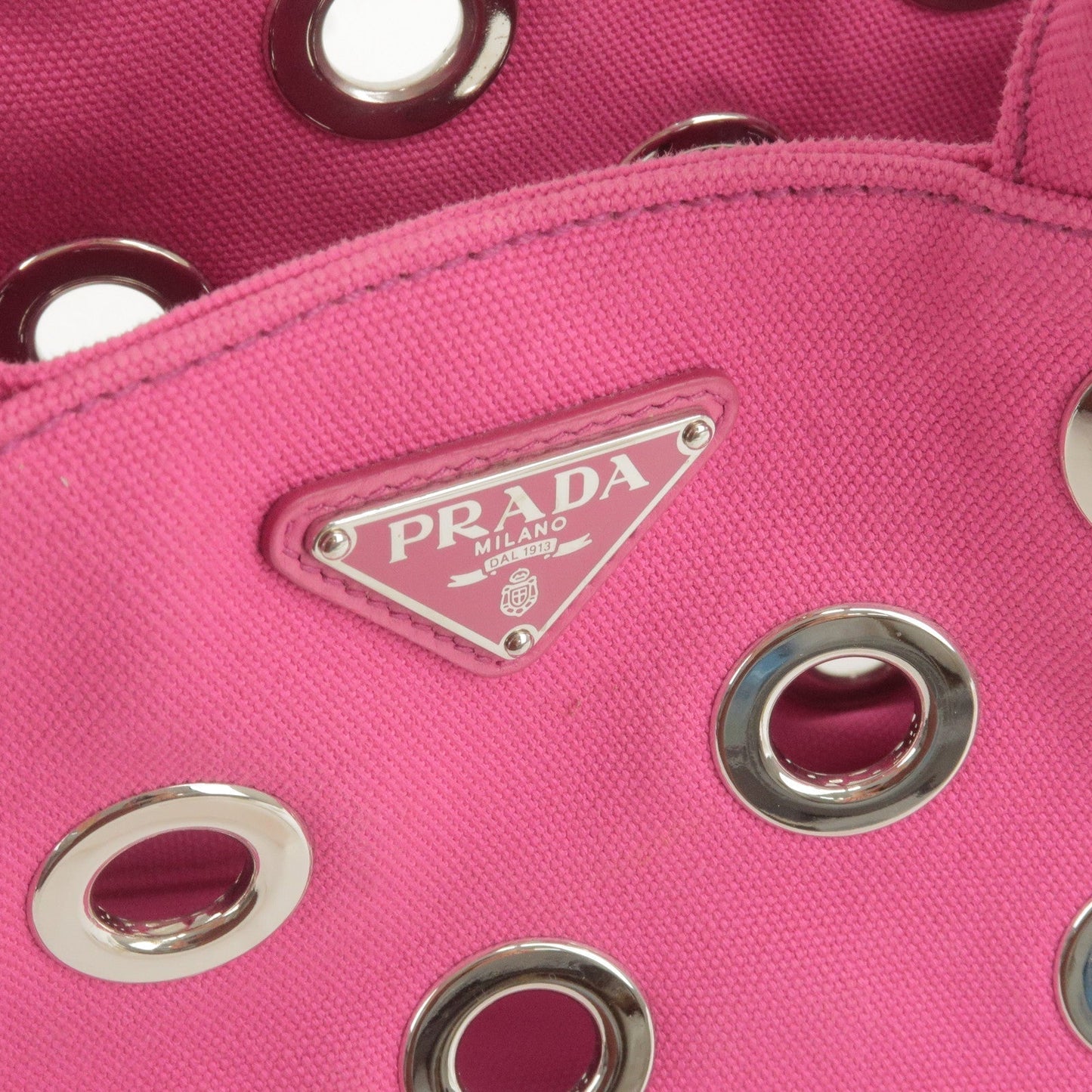 Prada Canapa Mini Canvas 2Way Bag Shoulder Bag Pink 1BG439