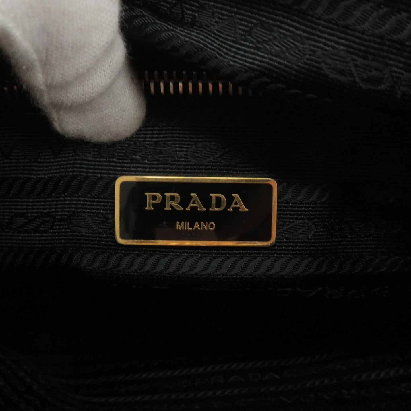 Prada Logo Nylon Leather Shoulder Bag Crossbody Bag Black BT0711