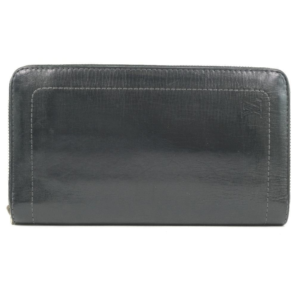 Louis Vuitton Black Leather Zippy organizer wallet accessories