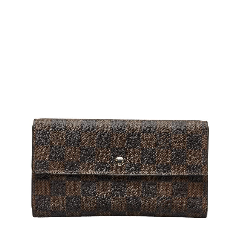 Louis Vuitton Louis Vuitton Dami��re N61217 Long Wallet PVC/Leather Evan Brown Ladies, Paris