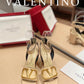 Valentino Garavani Strap Heeled Sandals With V Logo Signature Embellishment Light Yellow For Women