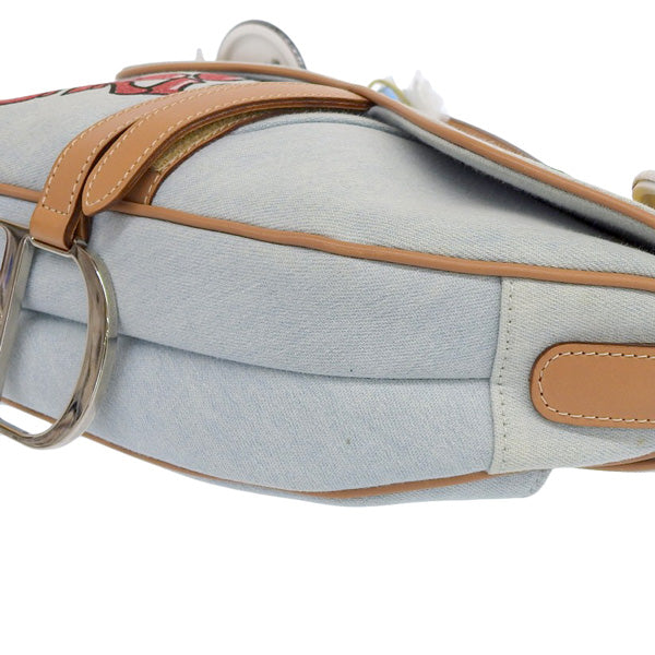 DIOR Denim Saddle Bag Light Blue/Multi