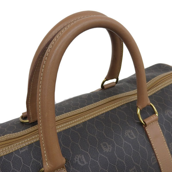 DIOR Logo Pattern Boston Bag Dark Brown