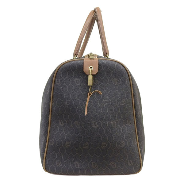 DIOR Logo Pattern Boston Bag Dark Brown