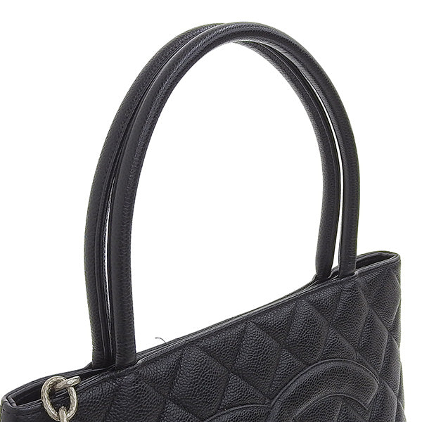 CHANEL Around 2000 Made Caviar Skin Cc Mark Stitch Revival Tote Bag Black