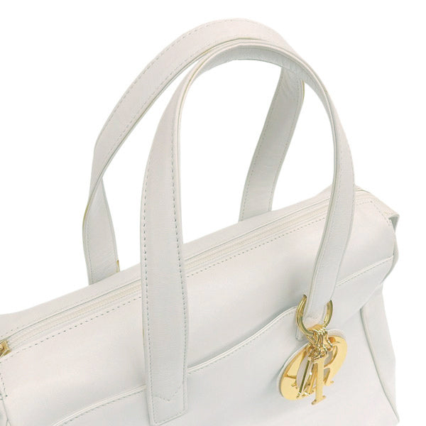 DIOR Logo Plate Tote Bag White