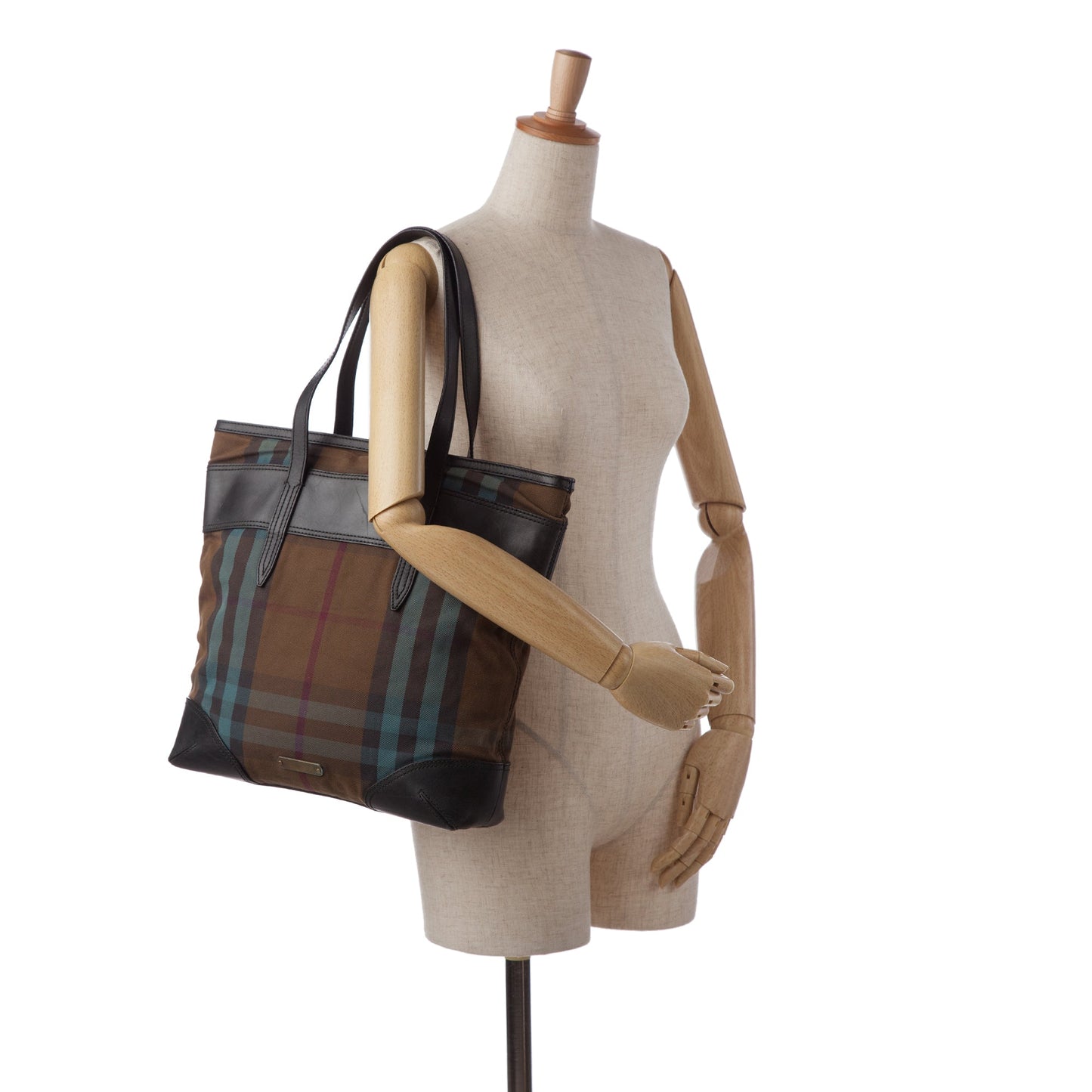 Brown BBR Plaid Canvas Tote Bag