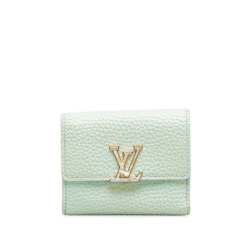 Louis Vuitton Portfolio Capsine XS Summer Star Dust Double Folded Wallet Compact Wallet M81528 Green Leather  Louis Vuitton