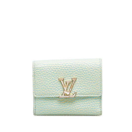 Louis Vuitton Portfolio Capsine XS Summer Star Dust Double Folded Wallet Compact Wallet M81528 Green Leather  Louis Vuitton