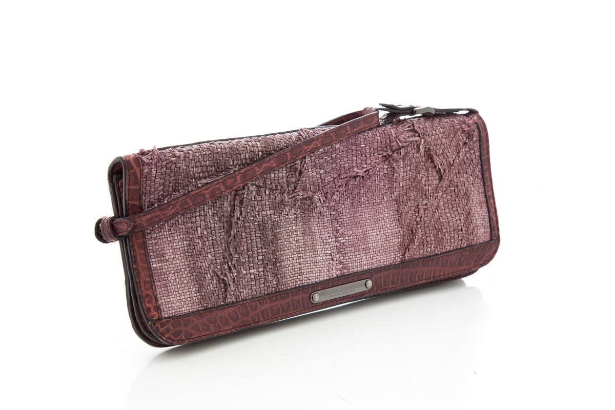 Burberry Purple Raffia Clutch