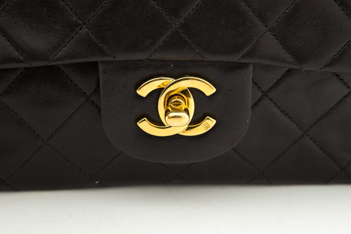 Chanel Vintage 1994-1996 Classic Double Flap Black Handbag