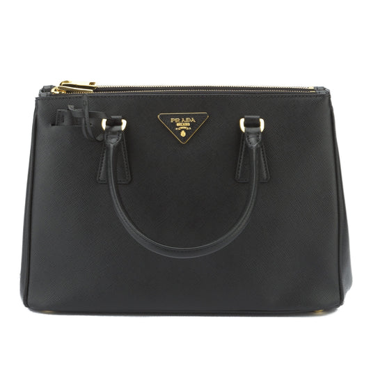 Prada Black Saffiano Lux Small Double-Zip Tote (New with Tags)