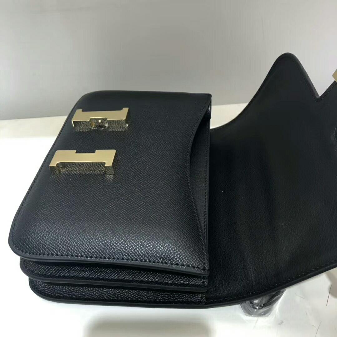 HM Constance 23 Epsom Black For Women, Womenâ€™s Handbags, Shoulder Bags 9in/23cm