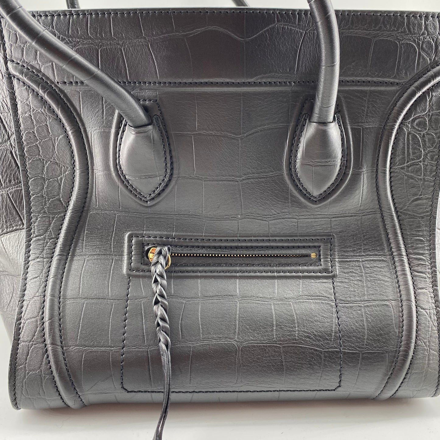 Celine Black Leather Medium Phantom Luggage Tote