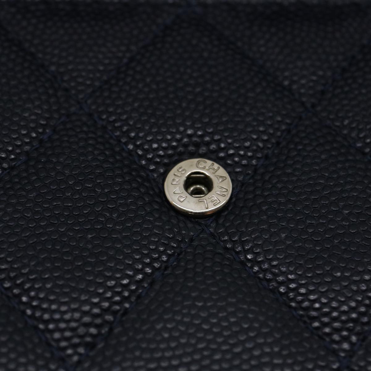 CHANEL Matelasse Cruise Line Long Wallet Caviar Skin Navy CC  29542A