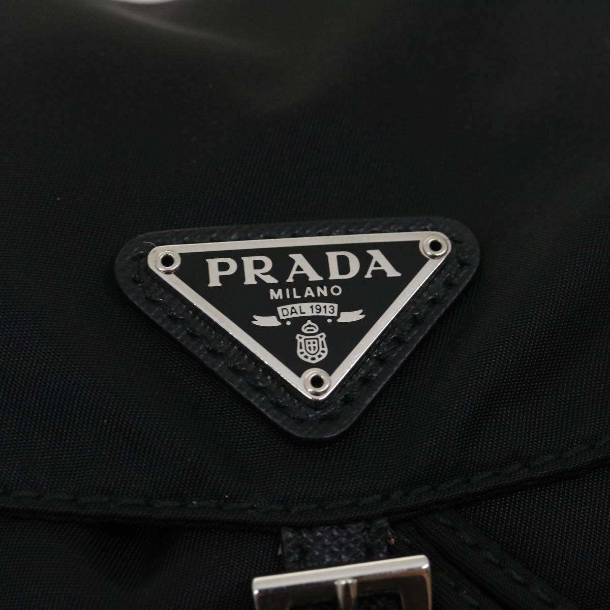 PRADA Chain Mini Shoulder Bag Nylon Black 1BH029 V44 F0002  29659A