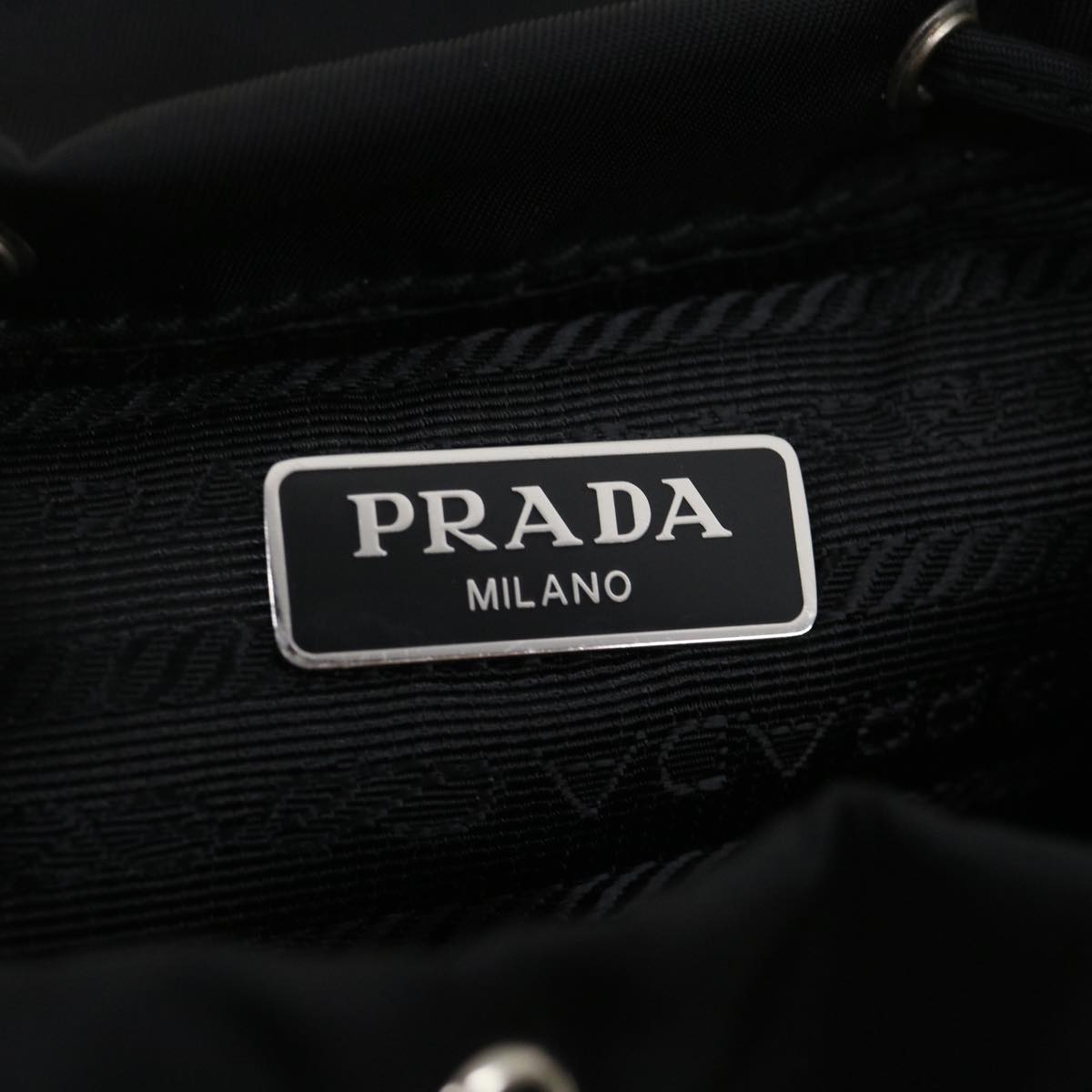 PRADA Chain Mini Shoulder Bag Nylon Black 1BH029 V44 F0002  29659A