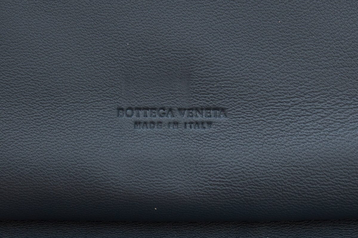 Bottega Veneta Intrecciato Blue & Black Graphic Clutch