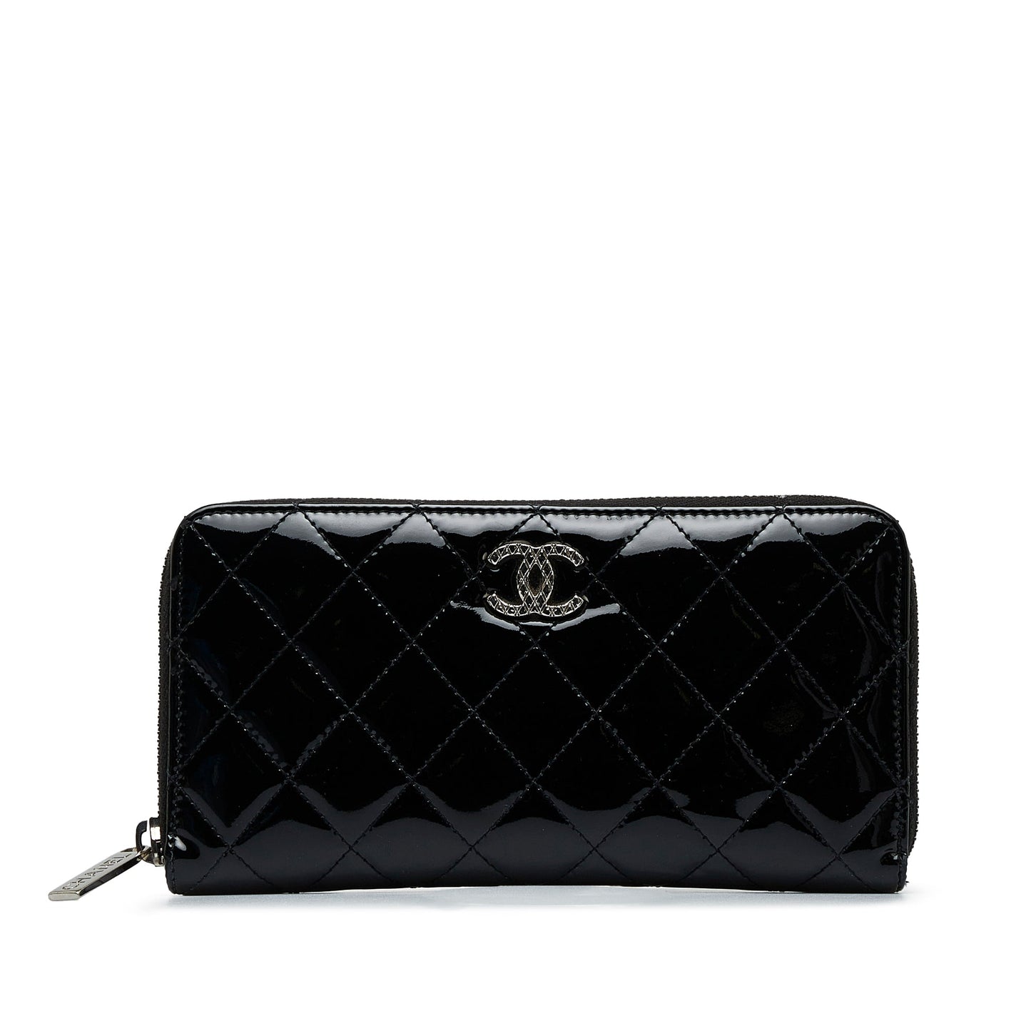 CHANEL Brilliant Patent Zip Around Wallet Long Wallets