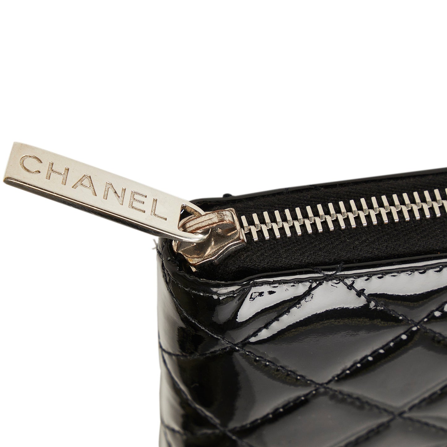 CHANEL Brilliant Patent Zip Around Wallet Long Wallets