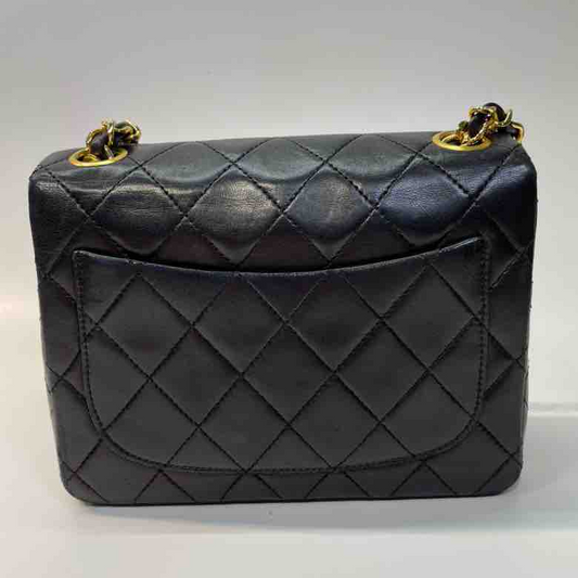 Chanel Classic Flap Shoulder Bag, Black Lambskin, Mini