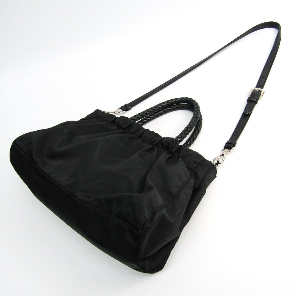 Prada Black Tessuto Bow Convertible Tote Bag (SHA-12322)