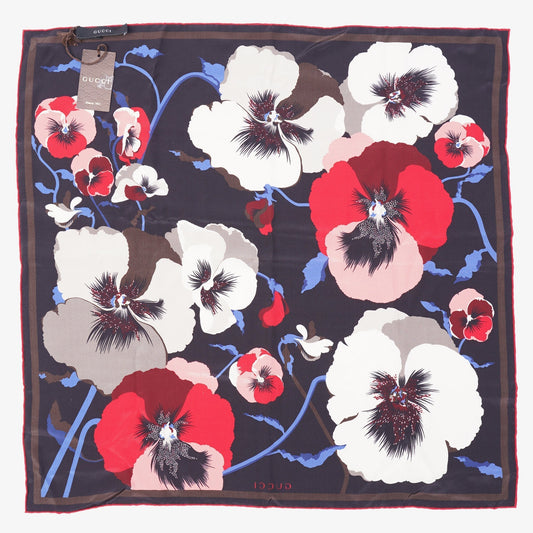 Gucci Womens Floral Scarf Black