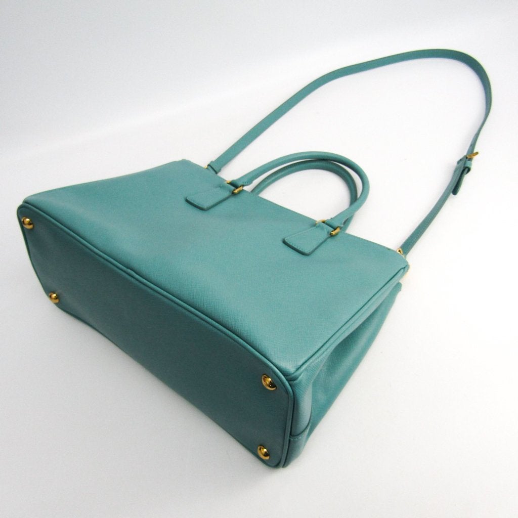 Prada Teal Saffiano Double Zip Galleria Tote Bag (SHA-11337)