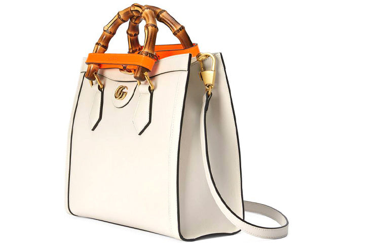 (WMNS) GUCCI Diana Series Tote Leather SingleShoulderMessengerHandholdBag SmallSize White 660195-17QDT-9060