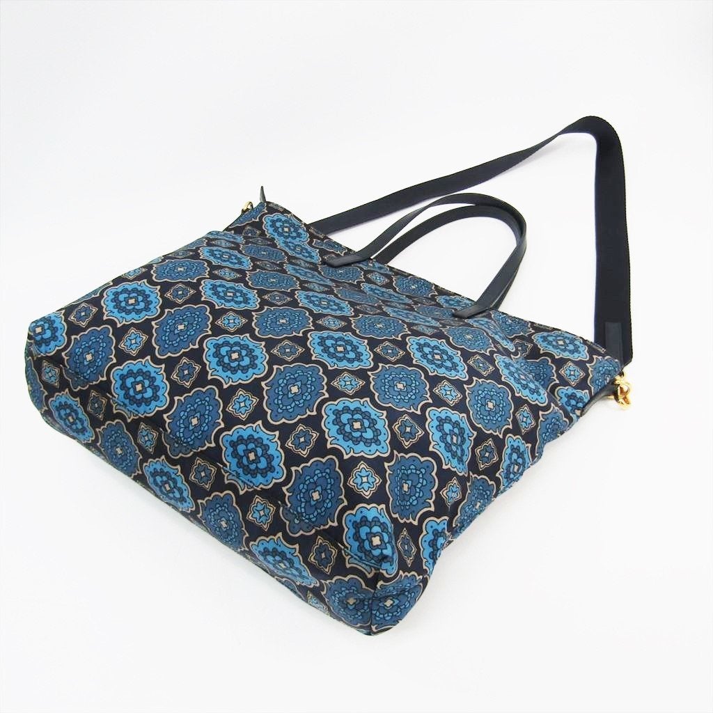 Prada Blue Printed Nylon Tote  (SHA-20429)