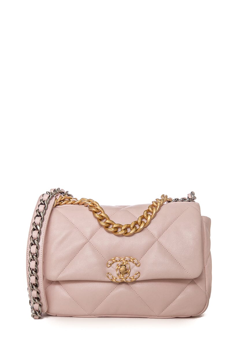 Chanel Light Pink Small Chanel 19 two toned hardware (2022) Handbag