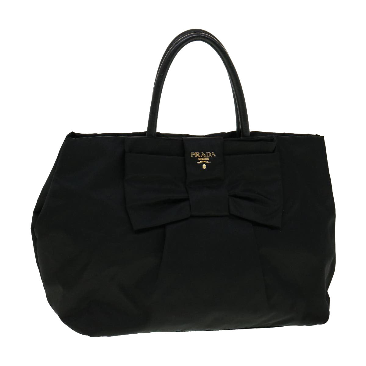 PRADA Nylon Hand Bag Black  30324