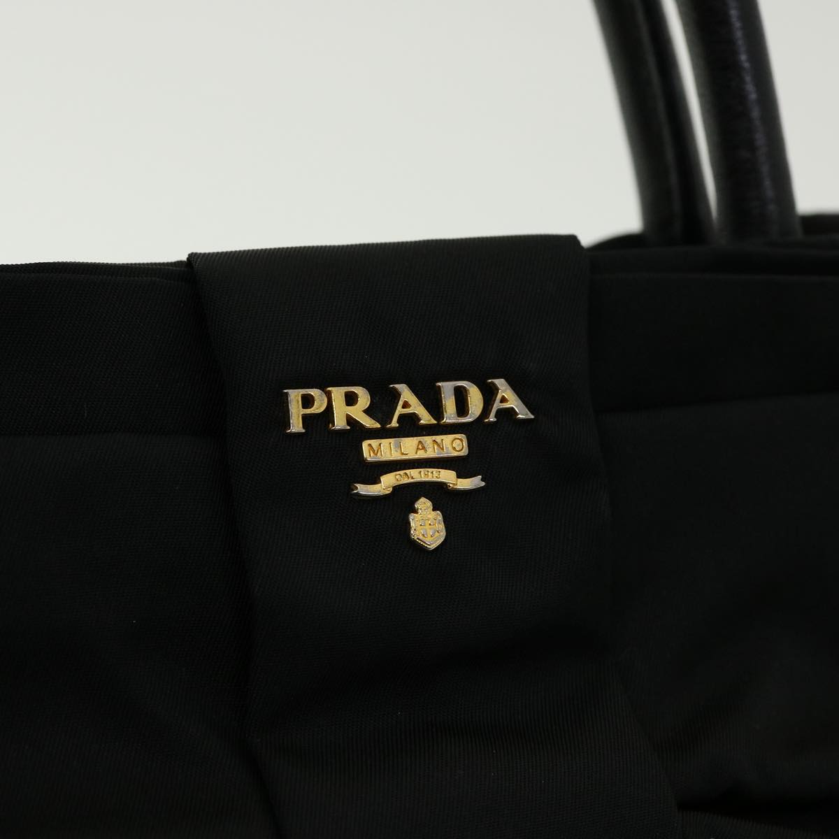 PRADA Nylon Hand Bag Black  30324