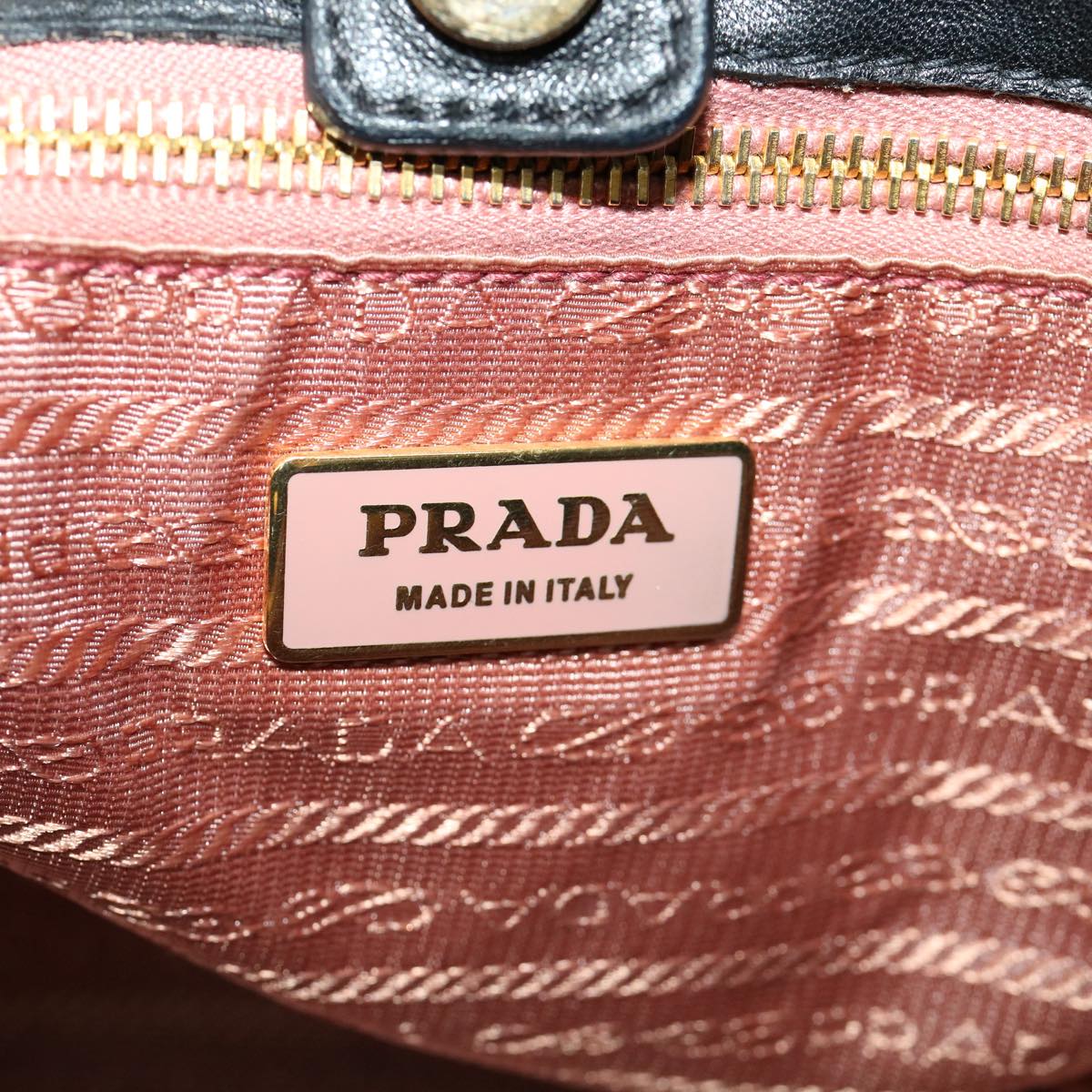 PRADA Nylon Hand Bag Black  30324