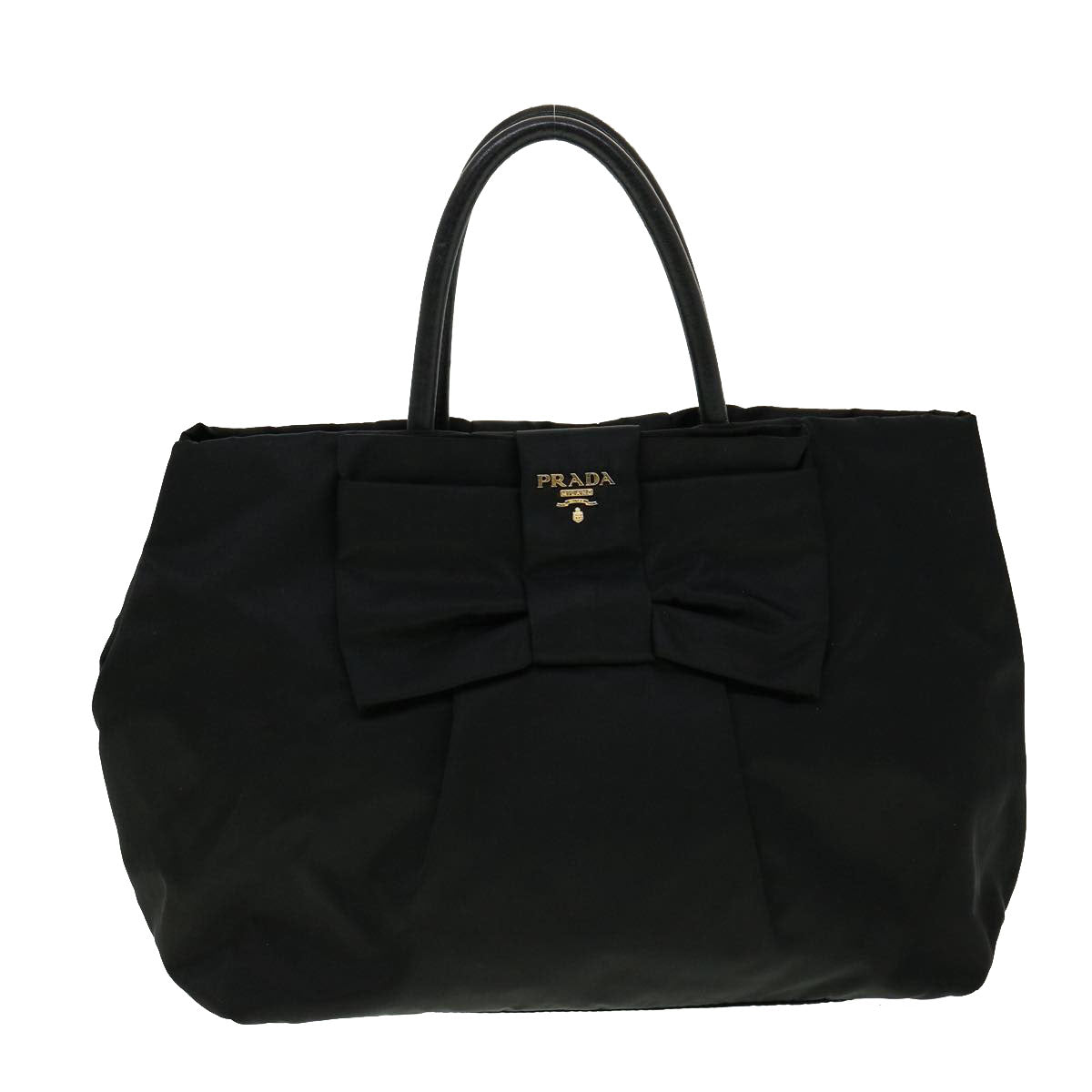 PRADA Nylon Hand Bag Black  30324