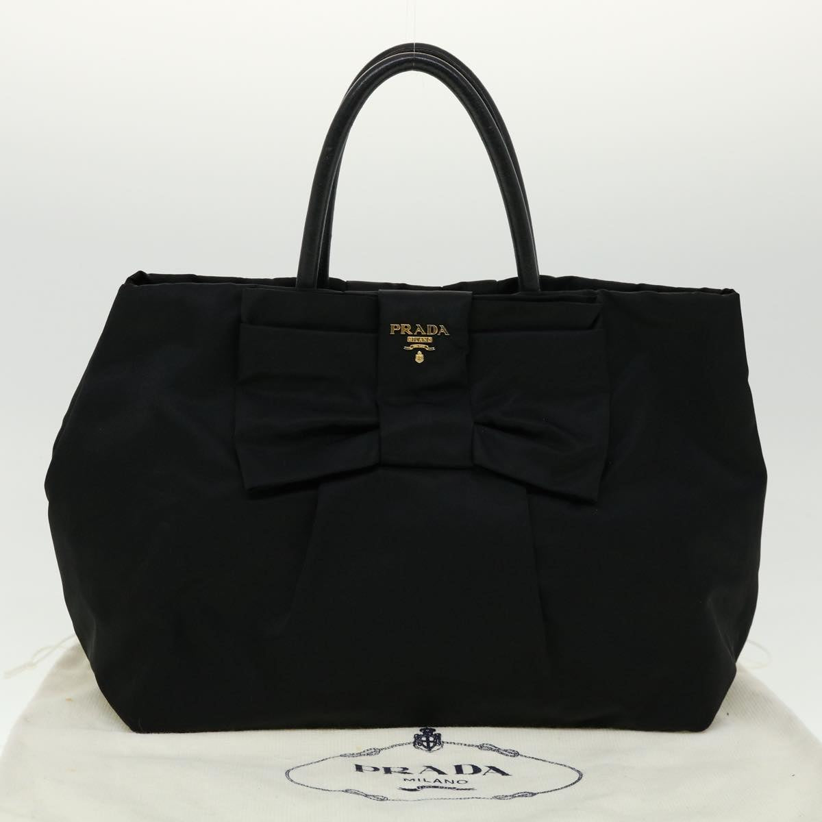 PRADA Nylon Hand Bag Black  30324