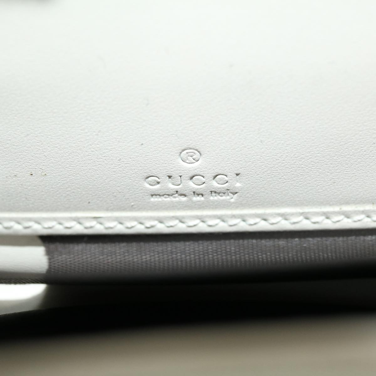 GUCCI GG Canvas ssima Long Wallet White Auth 30393