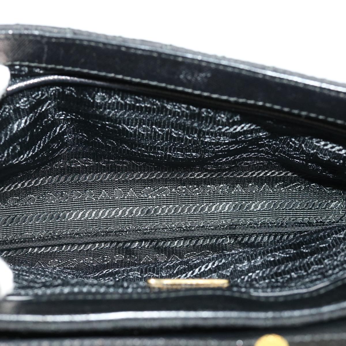 PRADA Chain Shoulder Bag Nylon Black Gold  30469A