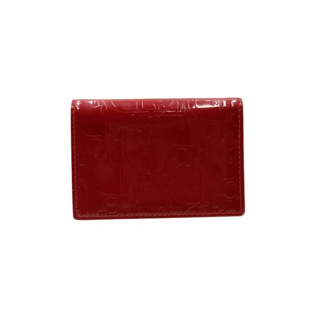 DIOR Red Oblique Patent Leather Wallet