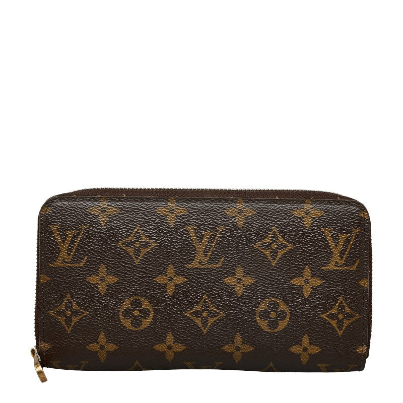 Louis Vuitton Monograms Jeep Wallet Round Fassner Long Wallet M60017 Brown PVC Leather Ladies Louis Vuitton