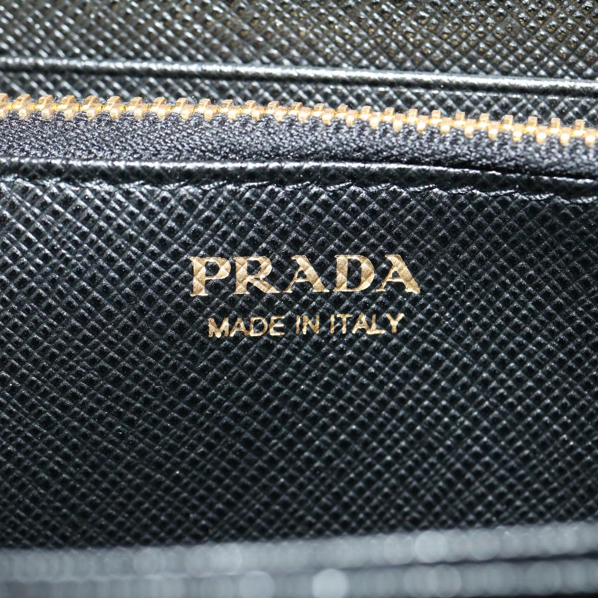 PRADA Ribbon Long Wallet Safiano Leather Black  31055A