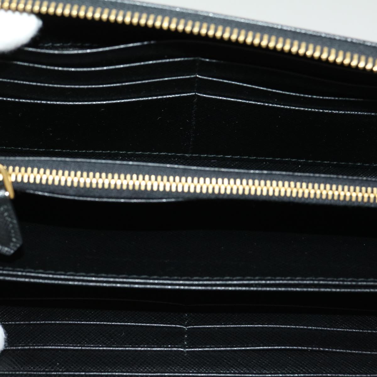 PRADA Ribbon Long Wallet Safiano Leather Black  31055A