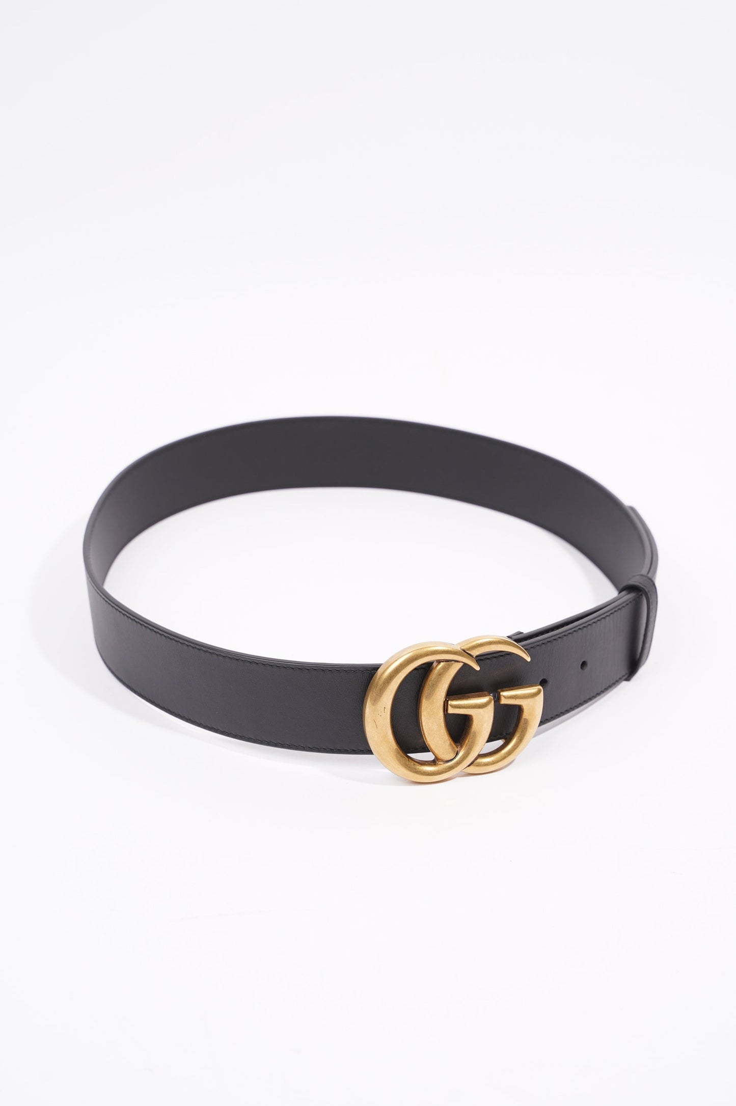 Gucci Womens Marmont Belt Black / Gold 85-34