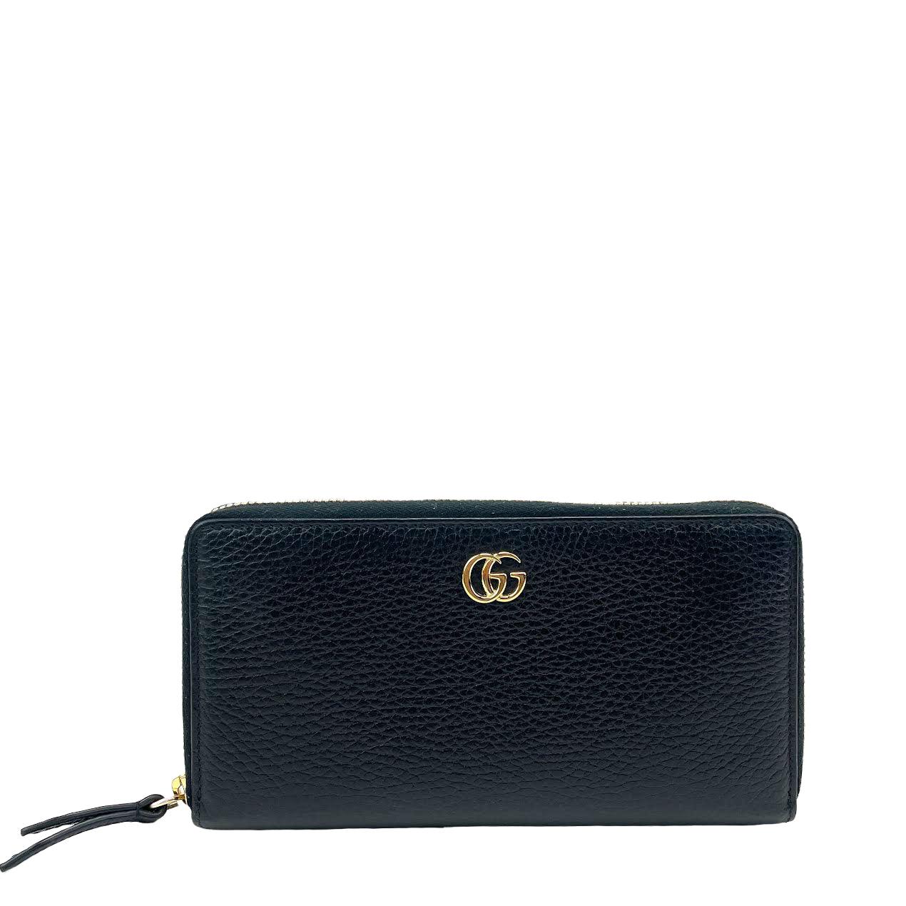 GUCCI GG Zip-Around Leather Wallet - Black