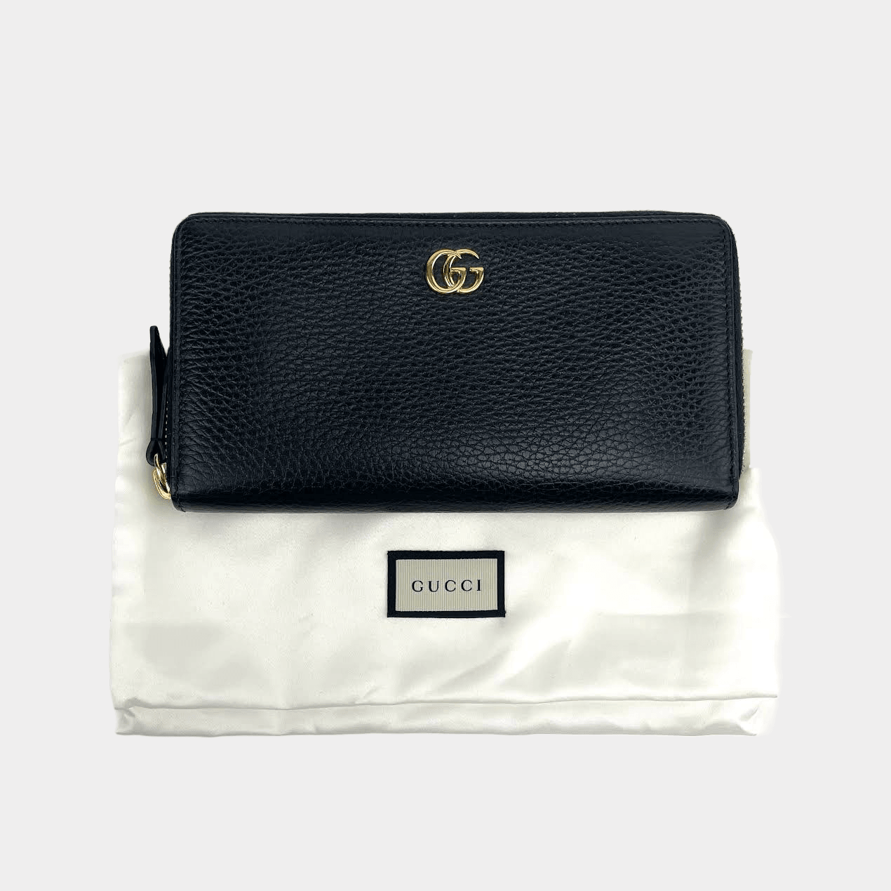 GUCCI GG Zip-Around Leather Wallet - Black