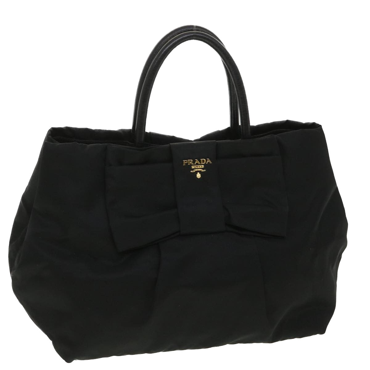 PRADA Hand Bag Nylon Black  33979