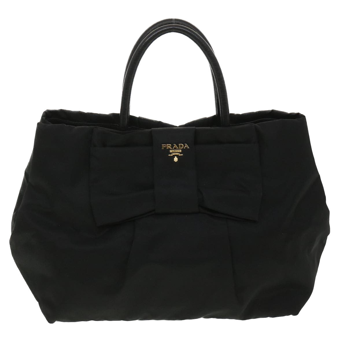 PRADA Hand Bag Nylon Black  33979