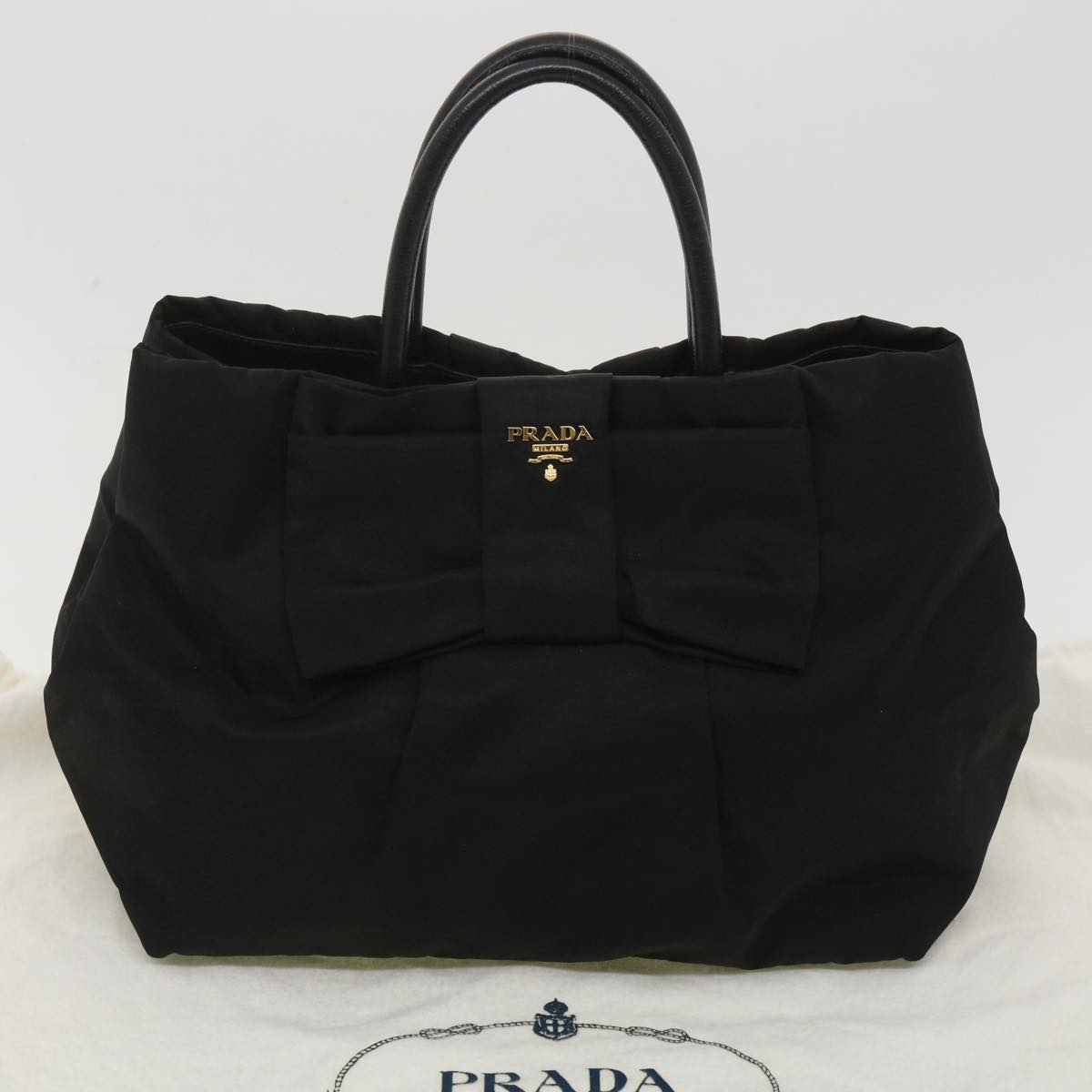 PRADA Hand Bag Nylon Black  33979