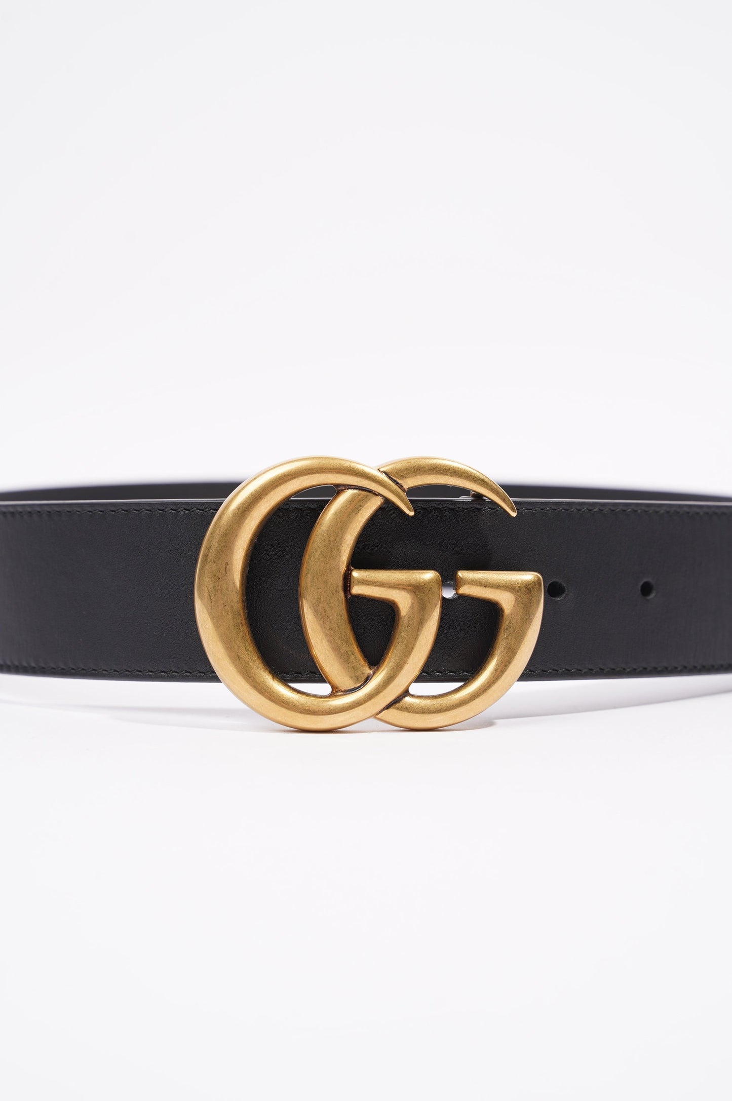 Gucci Womens Marmont Belt Black / Gold 85-34