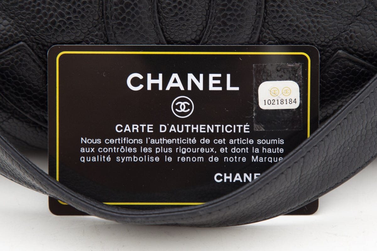 Chanel Vintage Black Caviar Petite Shopping Tote